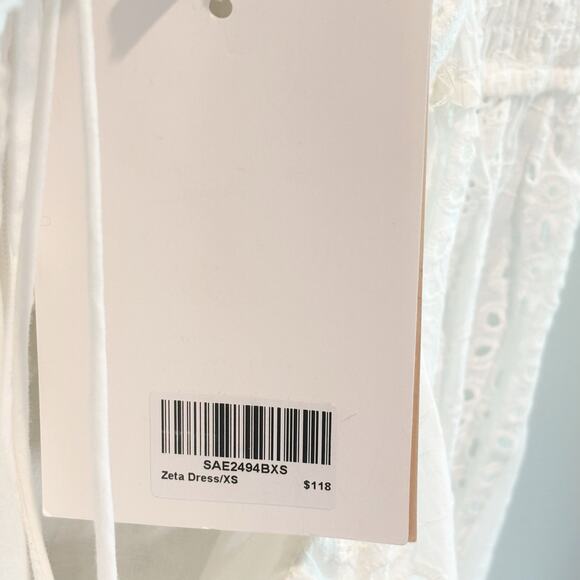 Sabo NWT White Eyelet Zeta Mini Dress - size XS - Picture 7 of 9